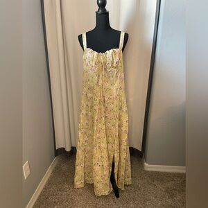 24. Sun Dress, Size 4xl, Green and pink floral print, NWOT
